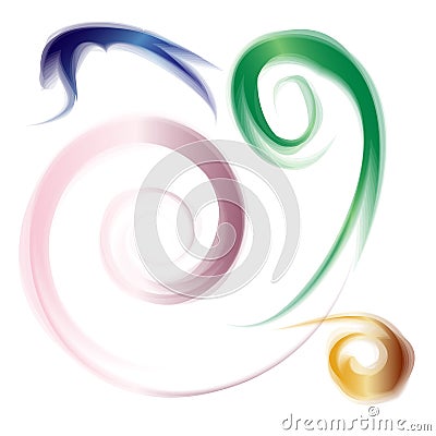 Smoky Colorful Spirals. Abstract Background Elements. Suitable for textile, fabric, packaging and web design Vector Illustration