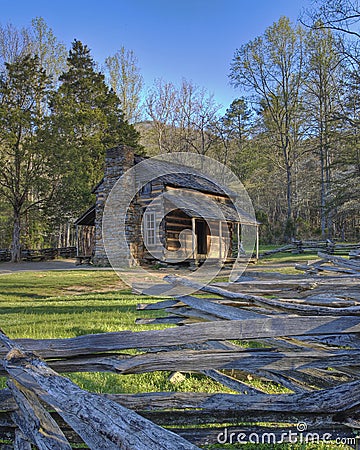 Smoky Mountain Cabin Stock Photo