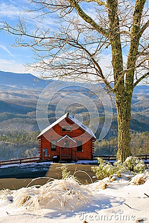 Smoky Mountain cabin with a view Stock Photo