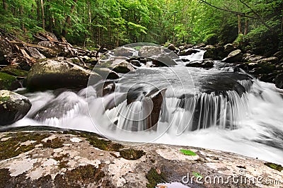 Smoky Mountain Waterfall Stock Photo