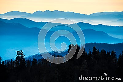 Smoky Mountains in Tennessee Stock Photo