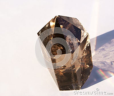 Smoky Quartz Crystal in Sun Stock Photo