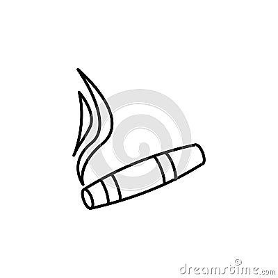 smoldering cigar icon. Element of casino for mobile concept and web apps. Thin line icon for website design and development, app Stock Photo