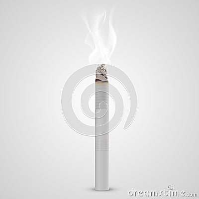 Smoldering cigarette with a smoke. Vector Vector Illustration