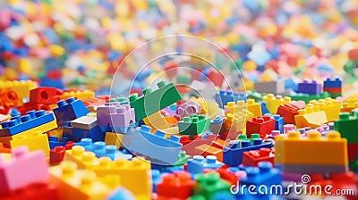 Smolensk, Russia - June 1, 2023 closeup of colorful lego background Stock Photo