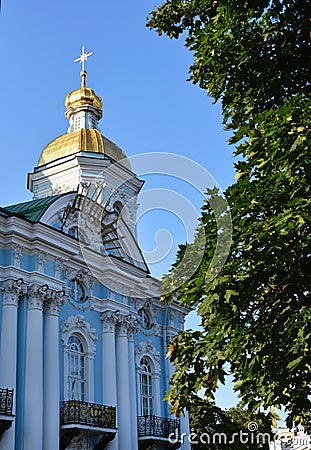 Smolny Convent or Smolny Convent of the Resurrection Voskresensky Editorial Stock Photo