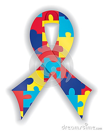 Smooth Autism Ribbon Vector Illustration