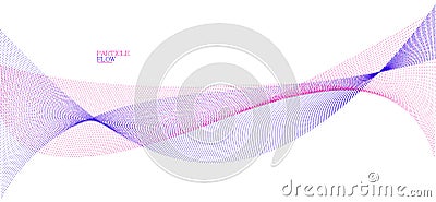 Smooth background with wave of flowing particles abstract vector art, easy and soft relaxing curve lines dots in motion, airy and Vector Illustration