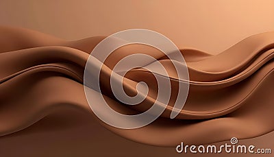 Smooth brown abstract waves creating elegant and minimalist abstract background Mocha Mousse Stock Photo
