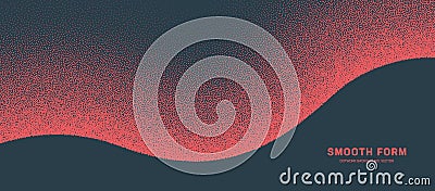 Smooth Curved Border Vector Red Dot Work Minimal Scenic Abstract Background Vector Illustration