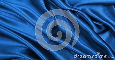 Smooth elegant blue silk or satin luxury cloth texture as abstract background. Luxurious background design Stock Photo