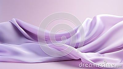 Smooth elegant lilac silk or satin luxury cloth texture can use as abstract background. 3d render Generative AI Cartoon Illustration