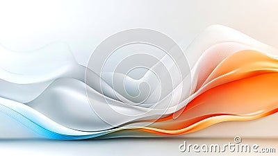Smooth elegant orange and blue waves creating a dynamic and vibrant abstract composition Stock Photo