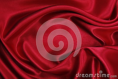 Smooth elegant red silk or satin luxury cloth texture as abstract background. Luxurious valentines day background design Stock Photo