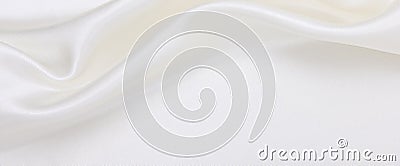 Smooth elegant white silk or satin luxury cloth texture as wedding background. Luxurious background design Stock Photo