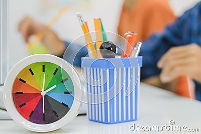 Smooth Focus, group of web designers are working together to develop mobile responsive website with UI UX Front End Designer Stock Photo