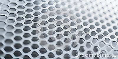 A smooth grey background with a series of small, abstract shapes forming a honeycomb pattern. The Stock Photo