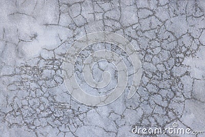Smooth grey concrete surface with chaotic cracks on it. Abstract pattern. Easily add depth and organic texture to your designs. Stock Photo