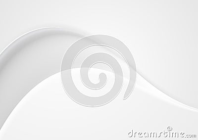 Smooth grey white glossy wave abstract background Vector Illustration