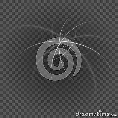 Smooth light gray lines on transparency background vector illustration. Vector Illustration