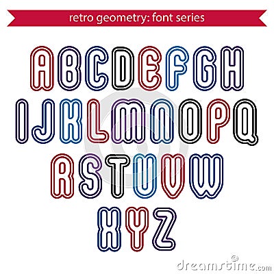 Smooth retro geometric characters set, vector Vector Illustration