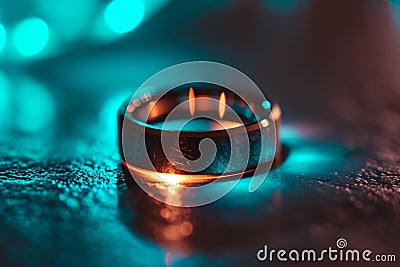 Smooth Ring shape glows. Generate Ai Stock Photo