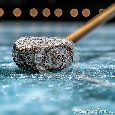 Smooth rock in flowing water Stock Photo