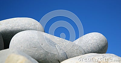 Smooth round grey pebbles Stock Photo