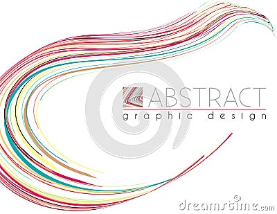 Smooth shape. Template with particolored thin stripes. Vector Vector Illustration