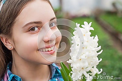 smooth skin. flowers in garden. daily chores. flower care. horticulture. Stock Photo