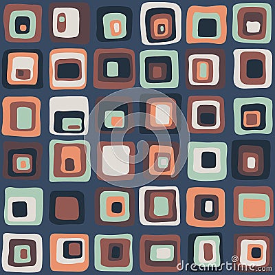 Smooth square boxes vector seamless pattern, net style. For background, textile Vector Illustration