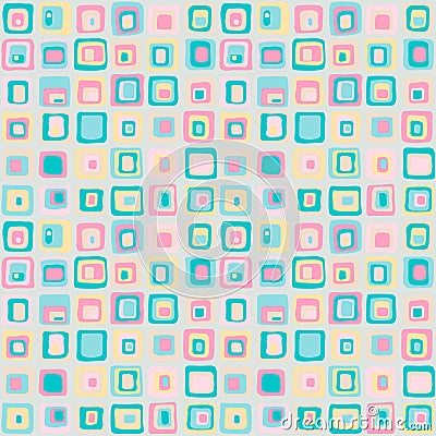 Smooth square vector seamless pattern, net style. For background, textile Vector Illustration