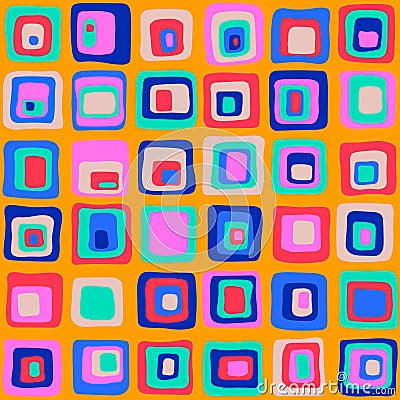Smooth square vector seamless pattern, net style. For backgrownd, textile Vector Illustration