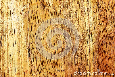 Smooth surface and texture of old softwood with brown stains, wood background Stock Photo