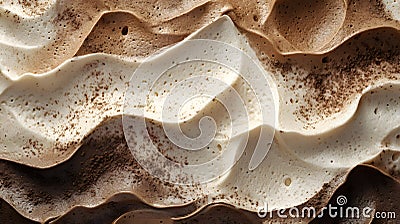 smooth swirls of whipped cream and chocolate with cocoa dusting, creating a textured and artistic dessert composition. Mocha Mouss Stock Photo