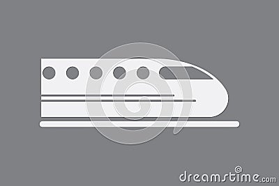 Smooth train running on rail using white color on dark background vector to mean fast delivery system Vector Illustration
