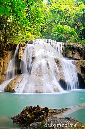 smooth waterfall Stock Photo