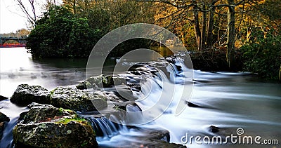 Smooth waterfall of river Stock Photo