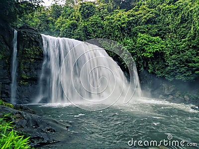 Smooth waterfall Stock Photo