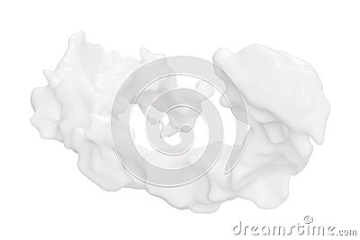smooth, white swirl of whipped cream displays a playful and dynamic shape. creamy texture and soft curves create a captivating Stock Photo