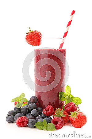 Smoothie with berries Stock Photo