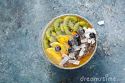 Smoothie bowl with fruits Stock Photo