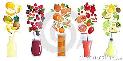 Smoothie Colored Composition Vector Illustration