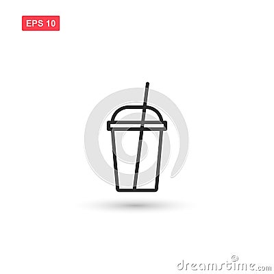 Smoothie drink cup vector icon isolated Vector Illustration