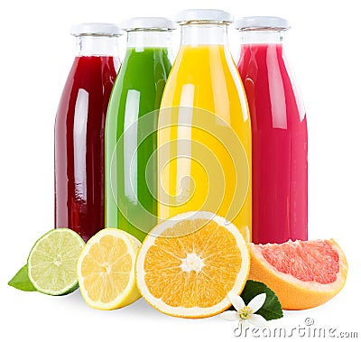 Smoothie fruit juice orange fruits smoothies in bottle square is Stock Photo