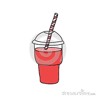 Smoothie milkshake doodle icon Cartoon Illustration