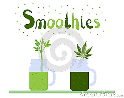 Smoothies hemp Vector Illustration