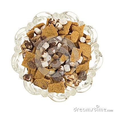 Smores candy mixture in a glass bowl Stock Photo