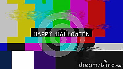 SMPTE color bars glitch happy halloween Stock Photo