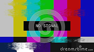 SMPTE color bars glitch no signal Stock Photo